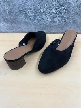 Universal Thread Black Suede Mules with Block Heel